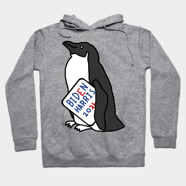 Penguin with Biden Harris 2024 Sign Hoodie by ellenhenryart